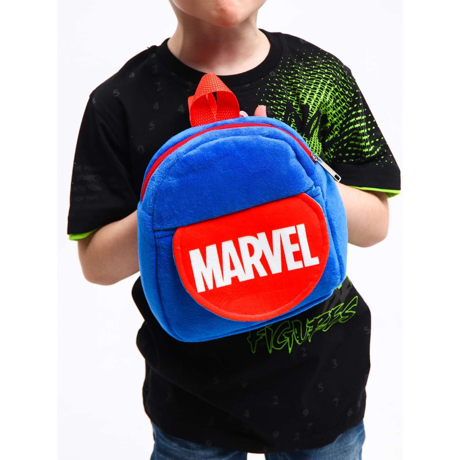 Рюкзак MARVEL плюшевый на молнии с карманом 19х22 см Мстители - фото 8