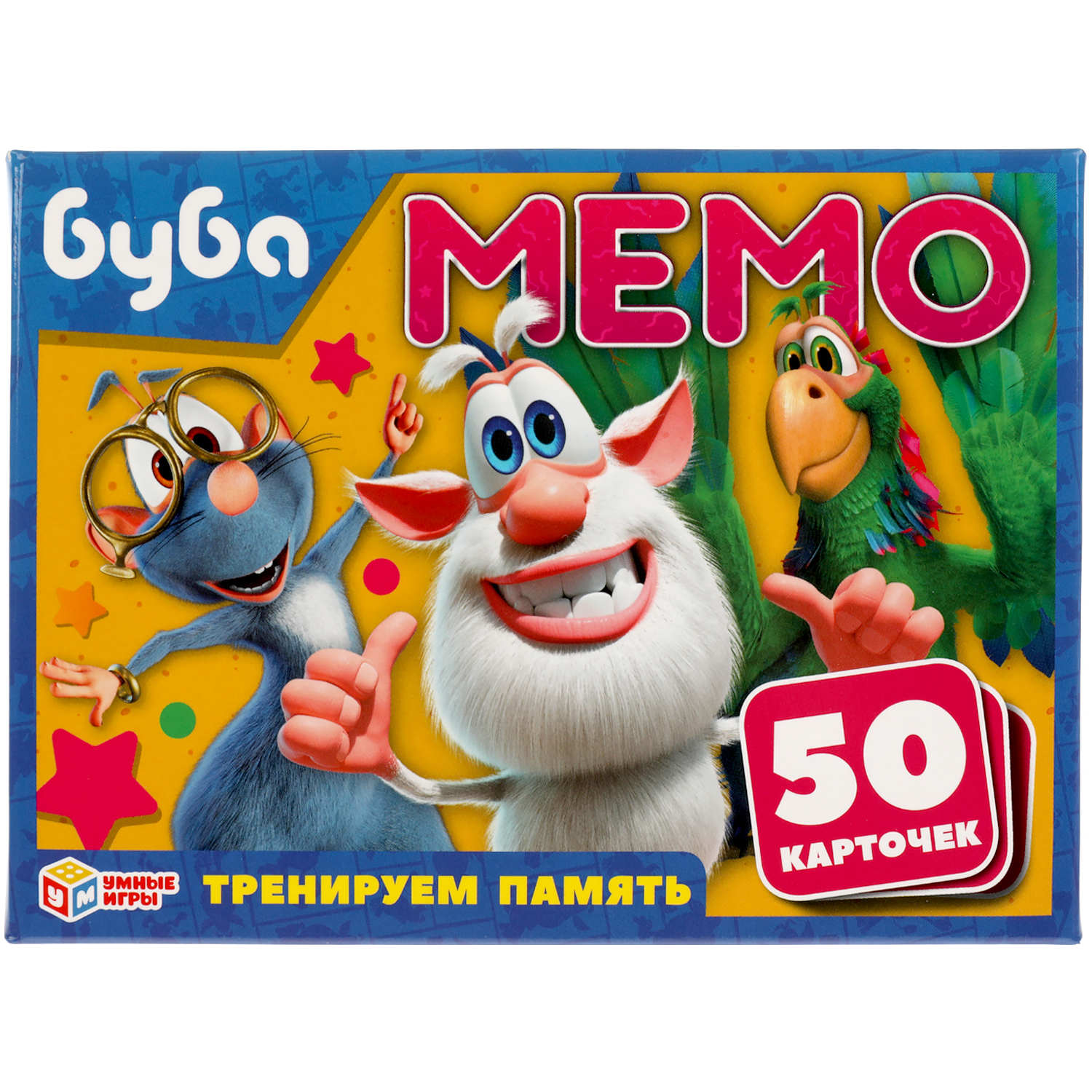 Карточная игра Мемо Умные Игры Буба 50 карточек Тренируем память купить по  цене 269 ₽ в интернет-магазине Детский мир