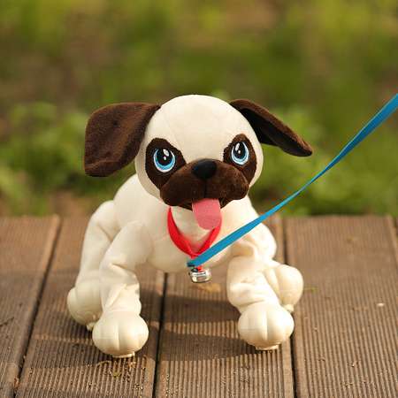 Интерактивная игрушка Собачка-Шагачка собачка на поводке Мопс