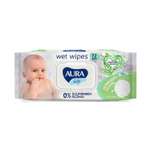 Влажные салфетки AURA Baby детские 0+ с ромашкой big-pack с крышкой 72 шт