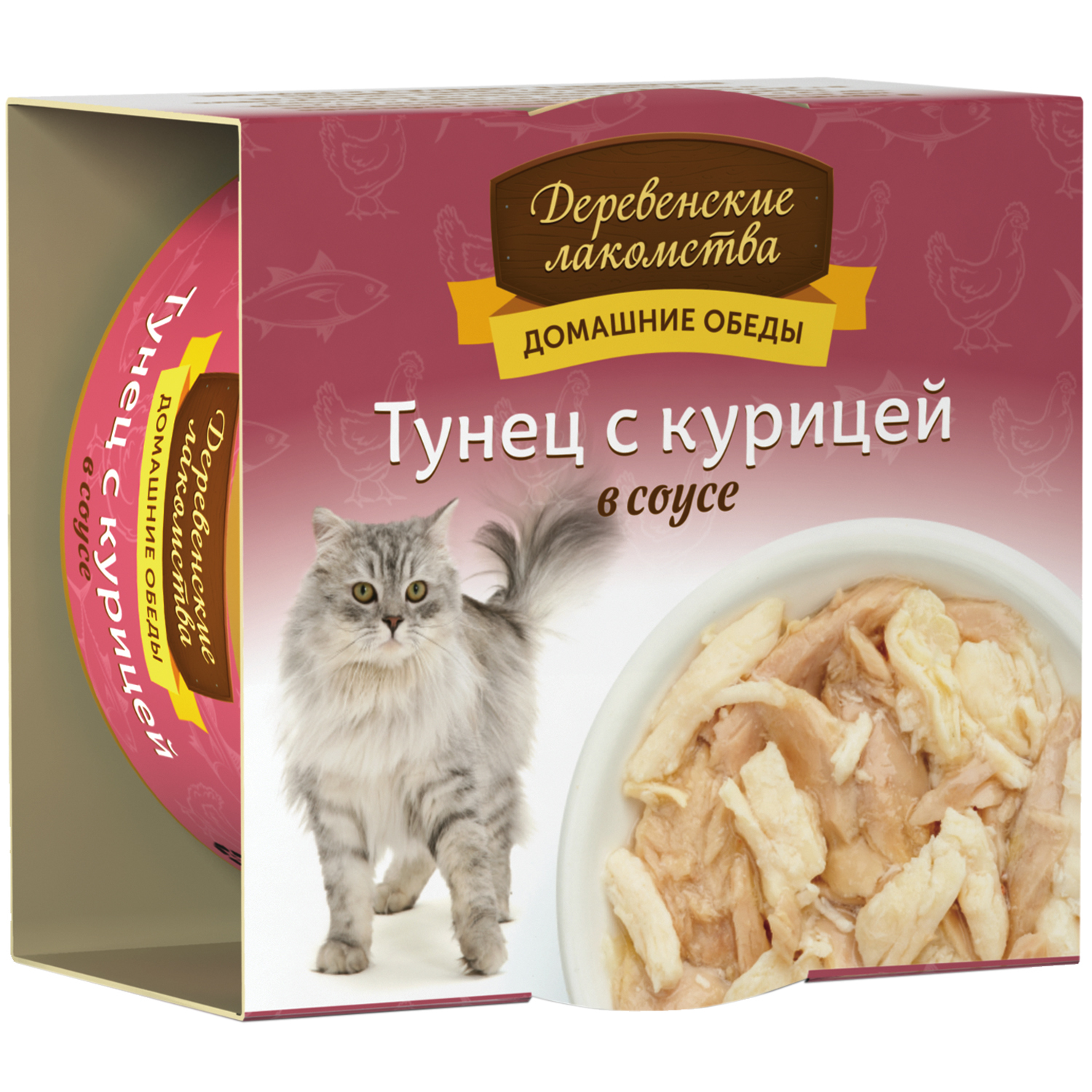 Корм для кошек Деревенские лакомства филе тунец-курица в соусе консервированный 80г - фото 2