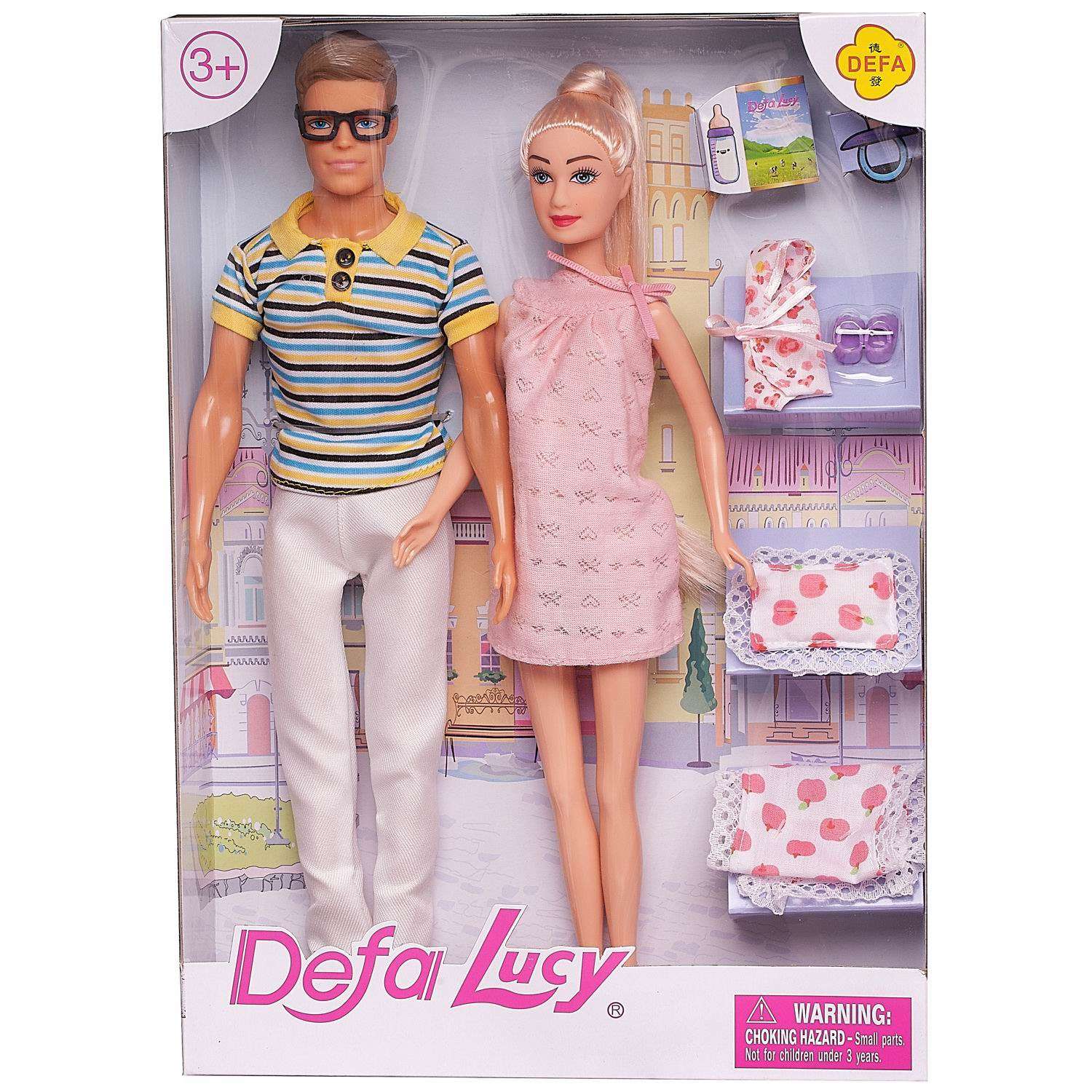 Набор кукол ABTOYS Lucy В ожидании чуда муж и беременная жена в наборе с игровыми предметами 29 и 30 см 8349d - фото 1