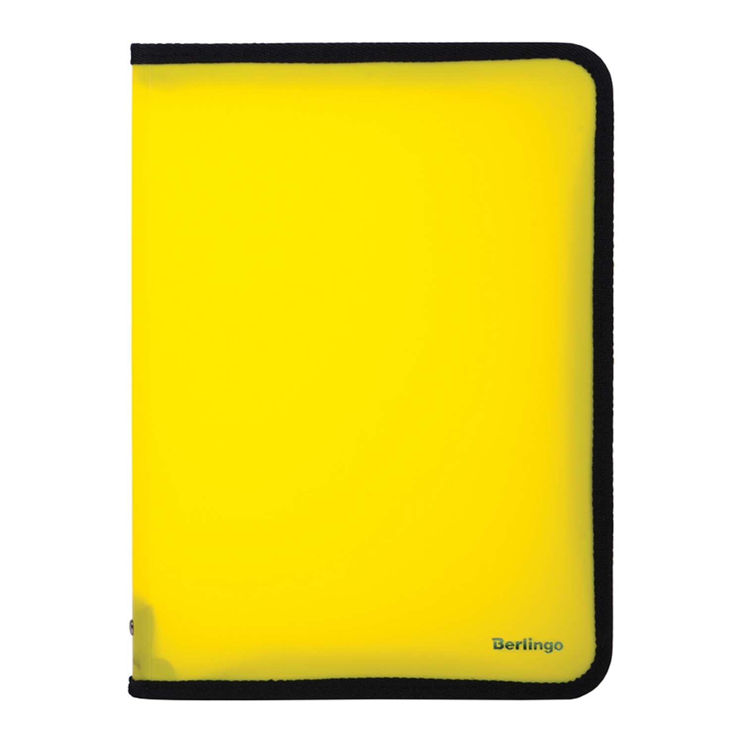 Папка на молнии BERLINGO А4 500мкм желтый неон - фото 1