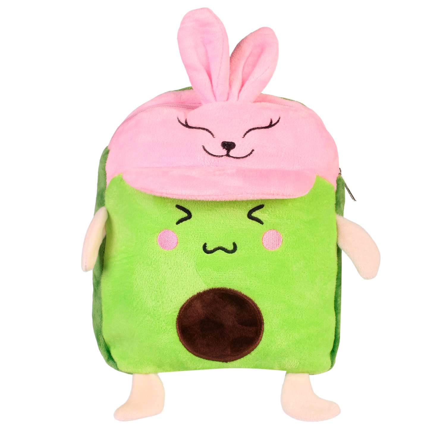 Рюкзак-игрушка Little Mania салатовый Авокадо в кепочке розовой - фото 1