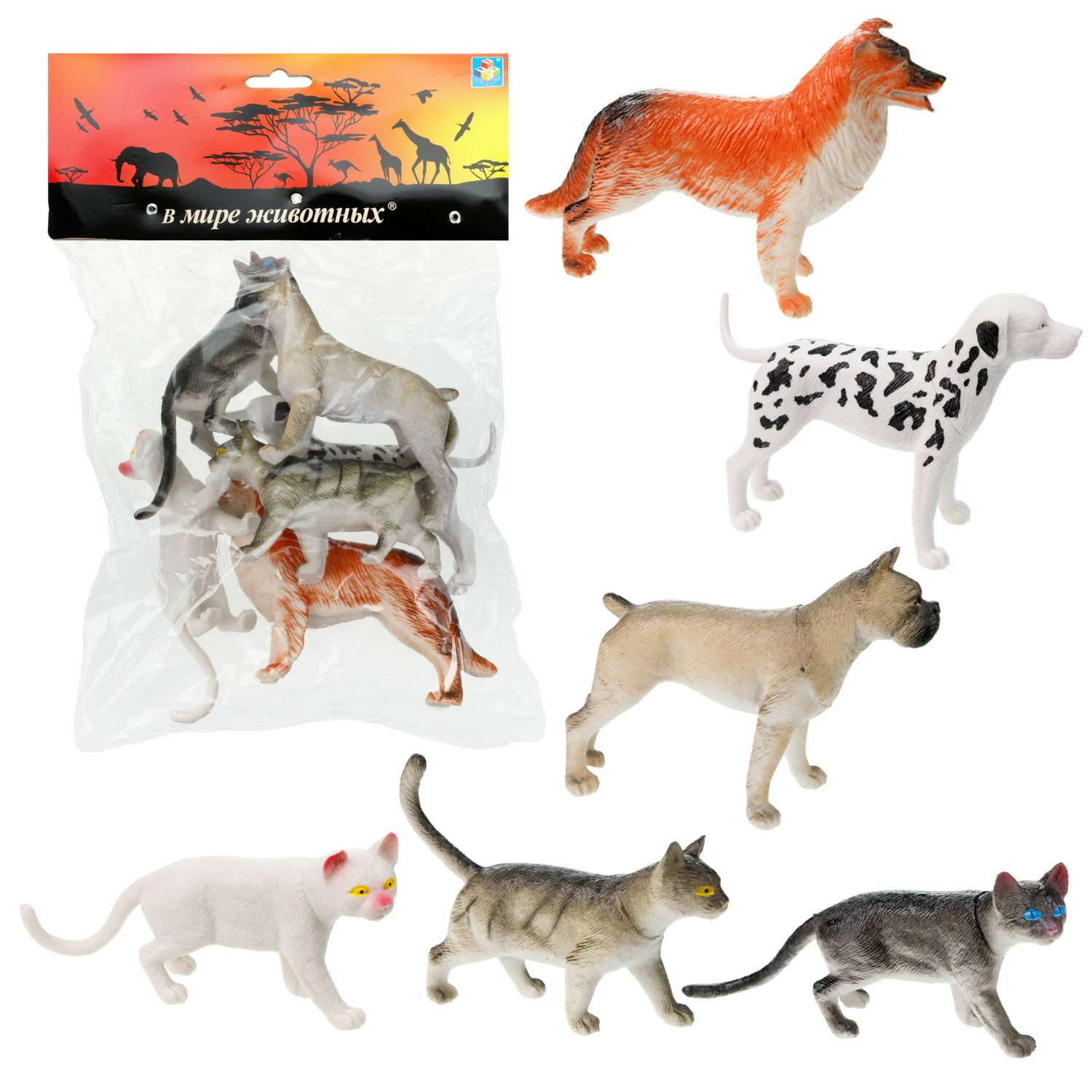 Набор игровой 1Toy В мире животных Собаки и коты 6предметов Т50537 - фото 2