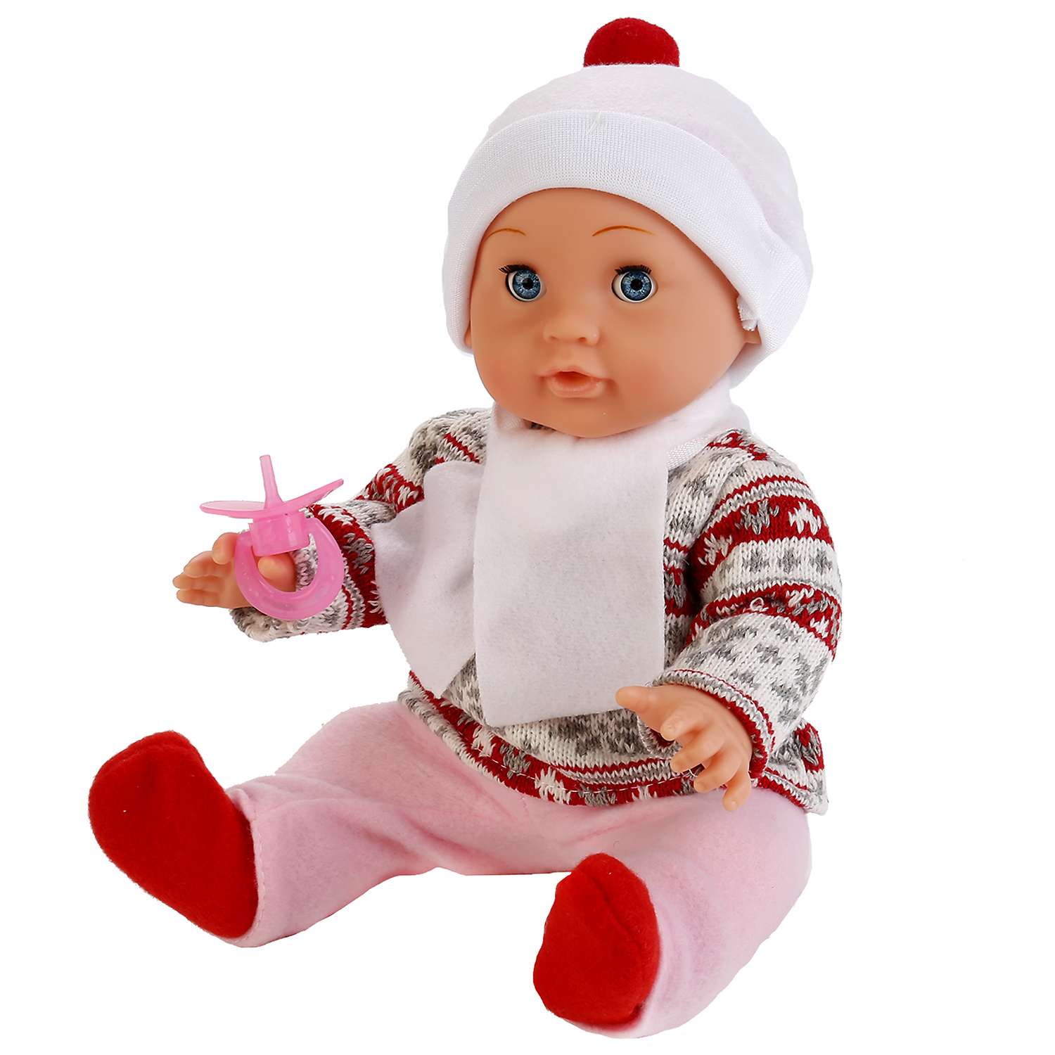 Кукла Карапуз интерактивный в белой кофточке с красной полосой (YL1704B-RU (12) 215470 - фото 3