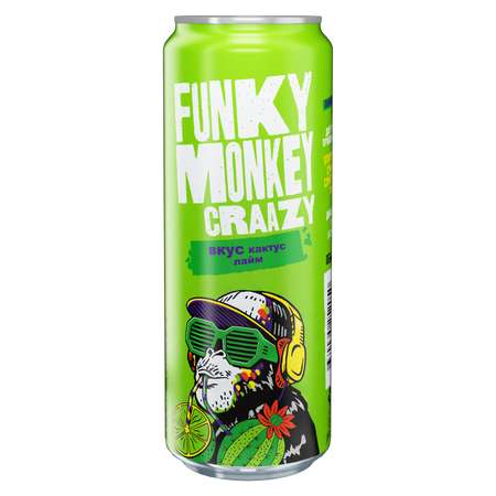 Газированный напиток FUNKY MONKEY Crazy кактус-лайм 0.45 - 12 шт.