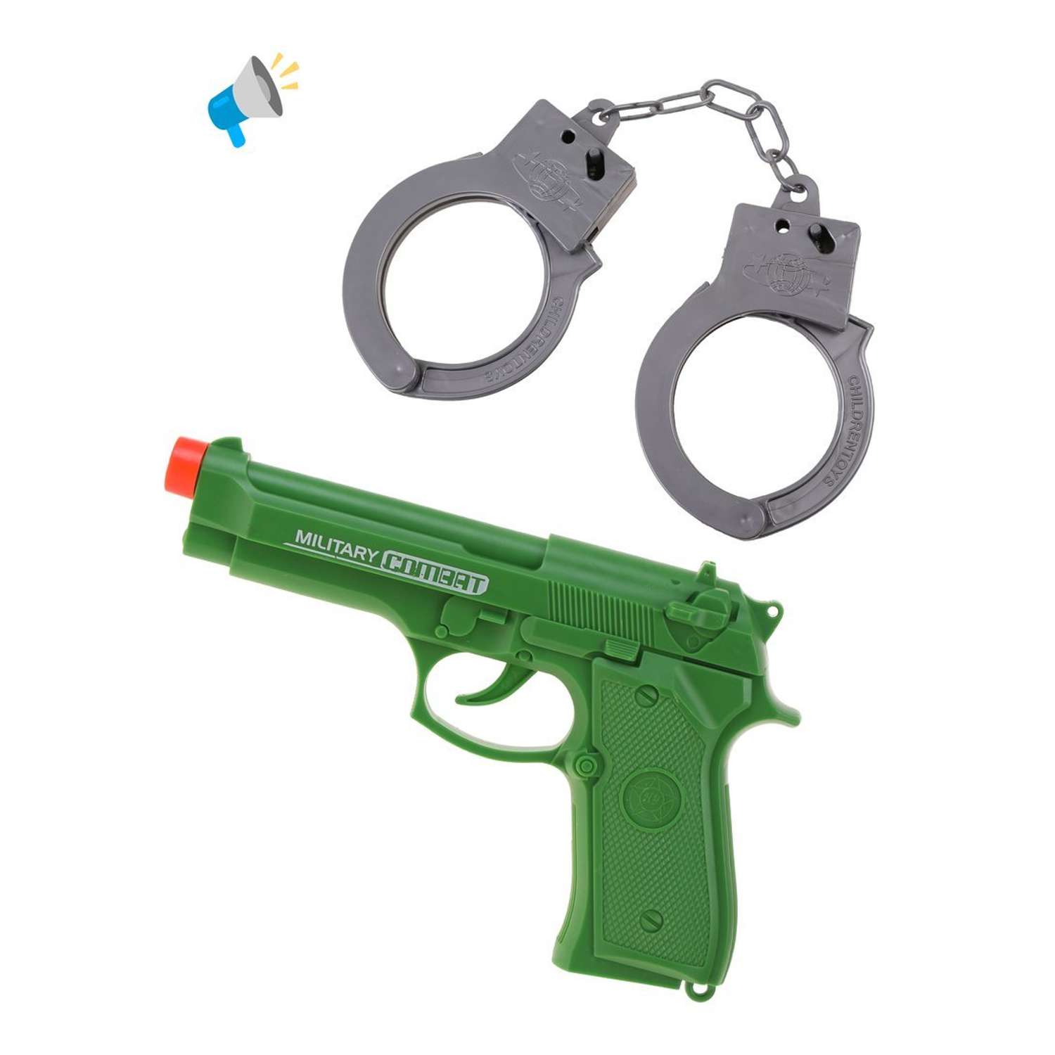 Набор игровой полицейский Наша Игрушка пистолет со звуком и наручники - фото 1