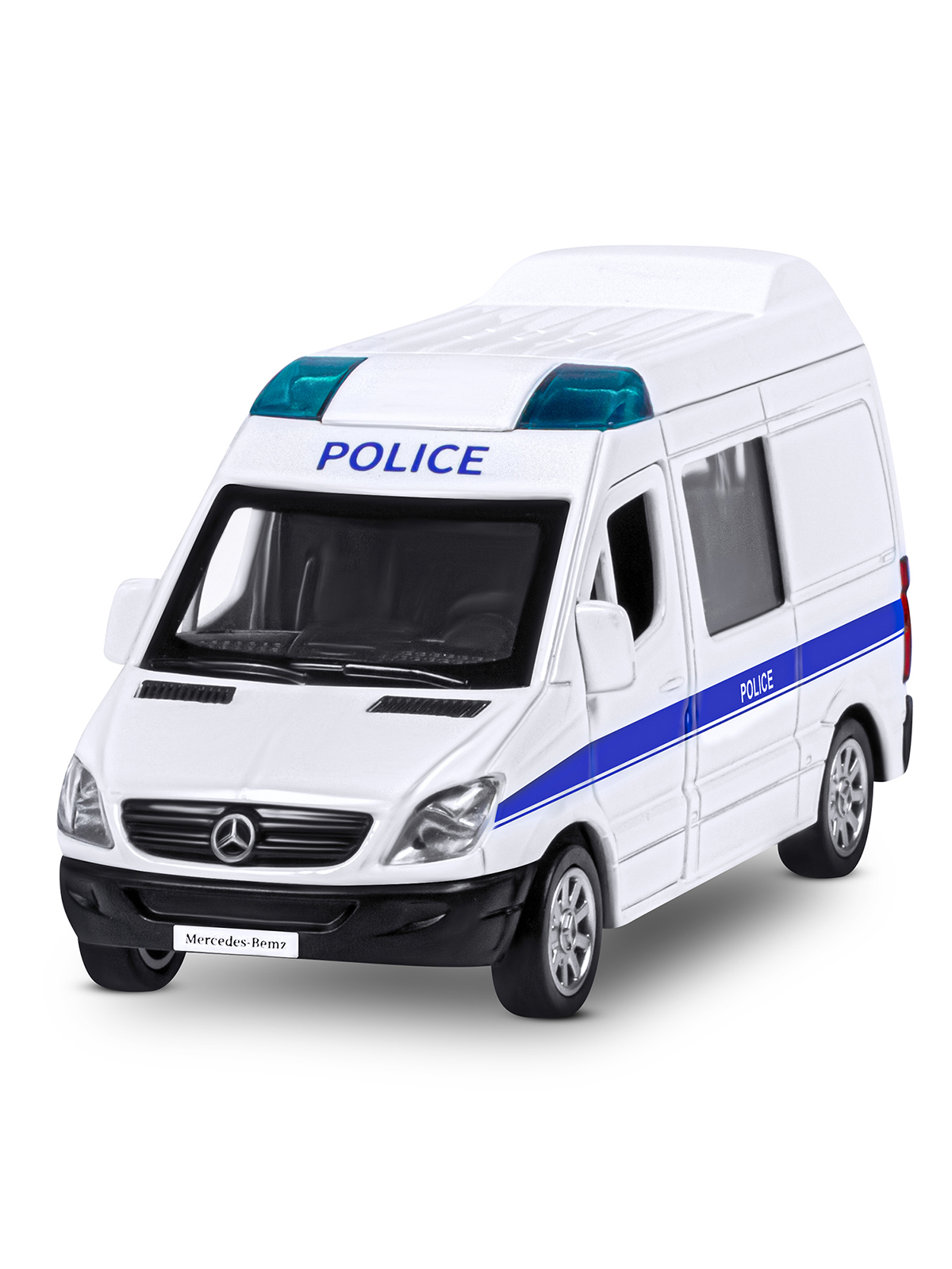 Полицейская машина АВТОпанорама Mercedes Benz Sprinter 1:53 Полиция белый JB1251634 - фото 12