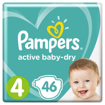 Подгузники Pampers Active Baby-Dry 4 9-14кг 46шт