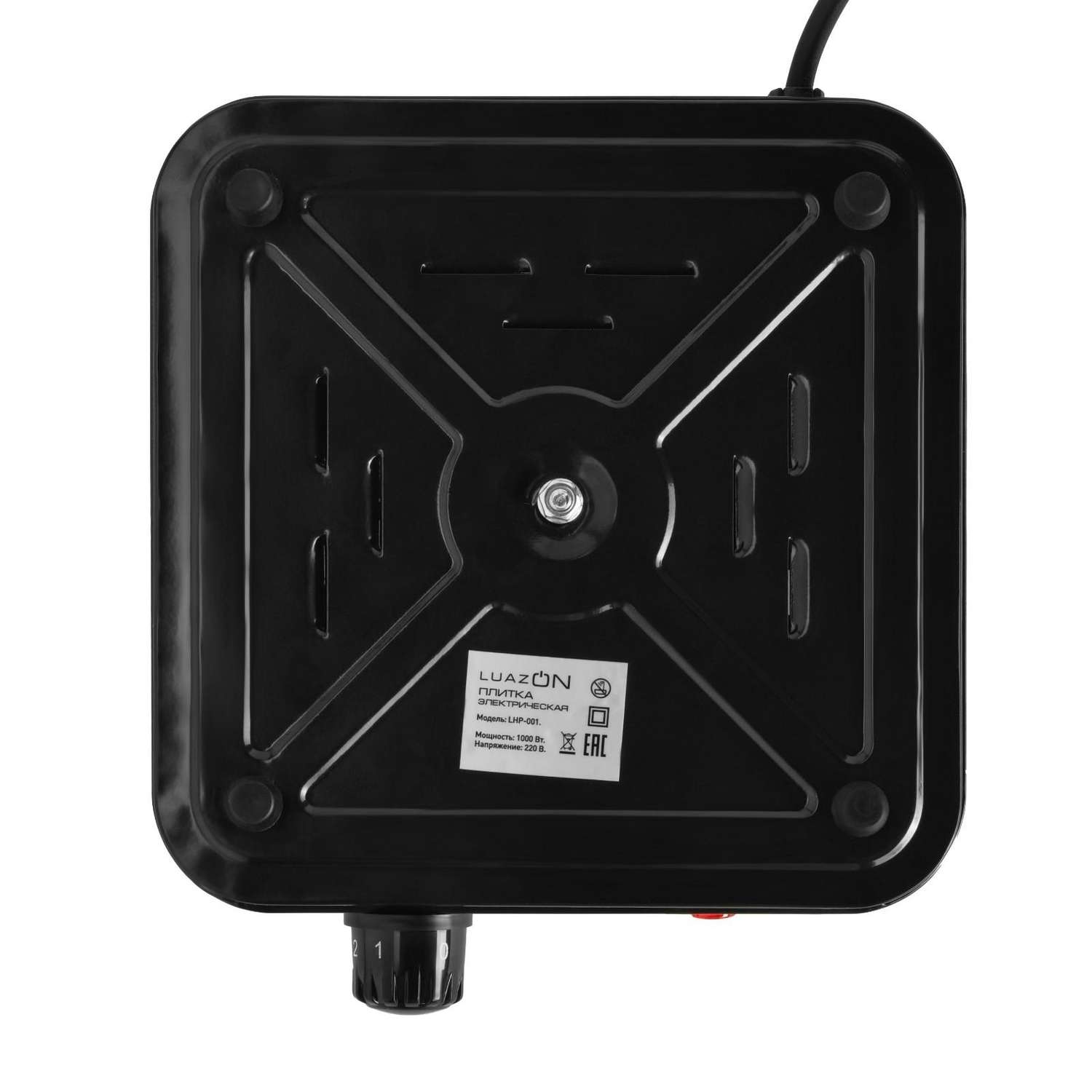 Плитка Luazon Home электрическая LHP-001 1 конфорка 1000 Вт нагреватель спираль черная - фото 4