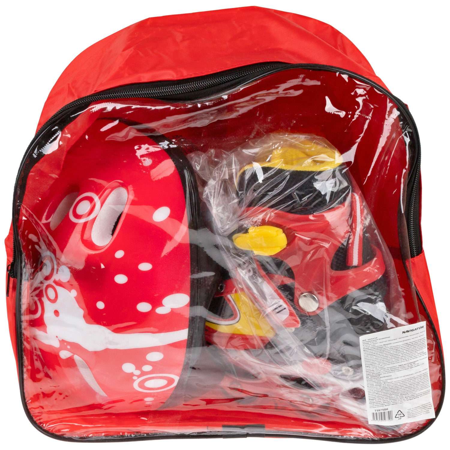 Ролики Navigator детские раздвижные 34 - 37 размер с защитой и шлемом красный - фото 20