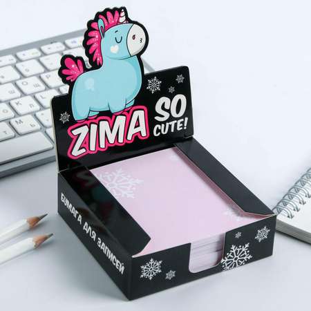 Бумага ArtFox для записей в коробке Zima 250 листов 9х9см