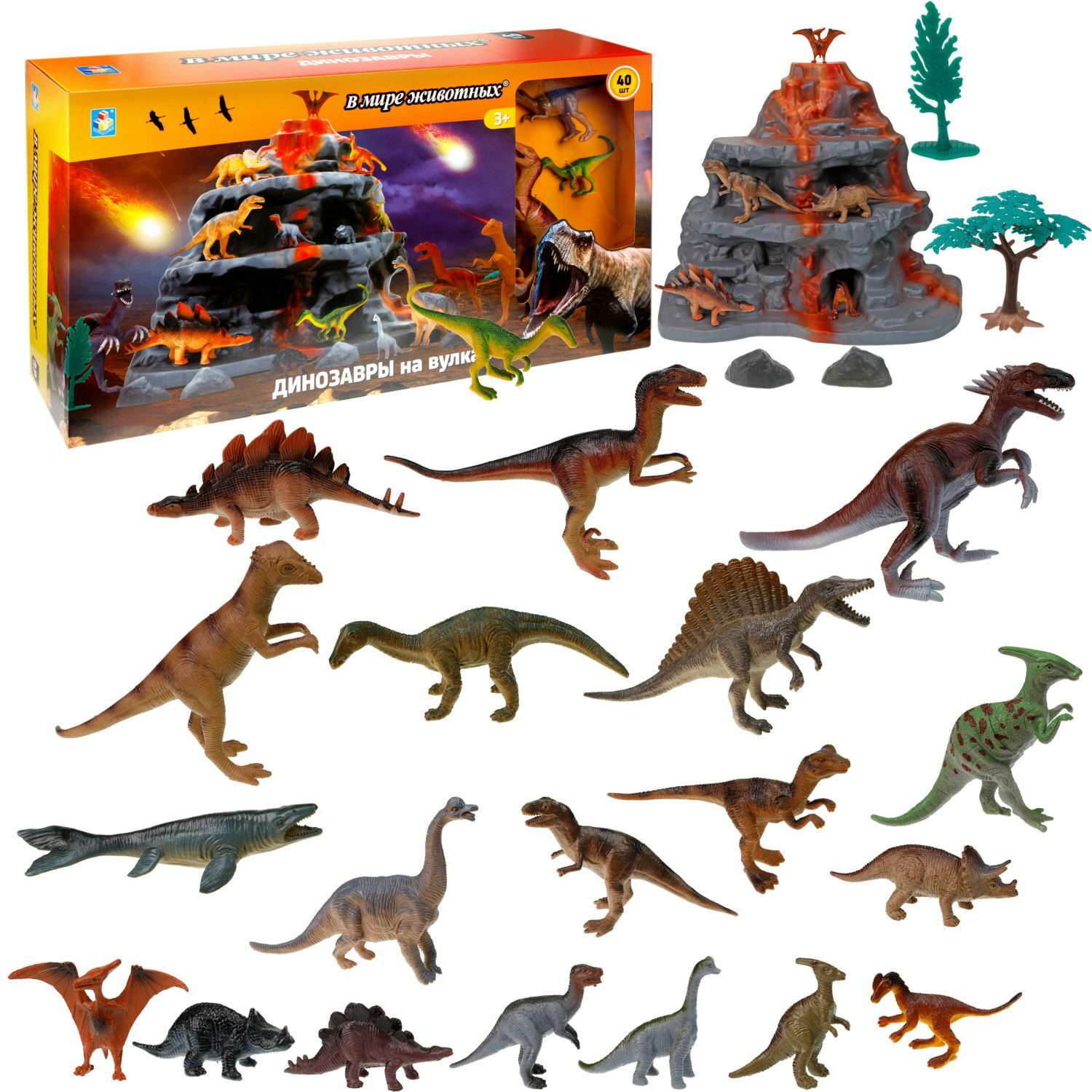 Набор игровой 1Toy Динозавры 40предметов Т23472 - фото 2