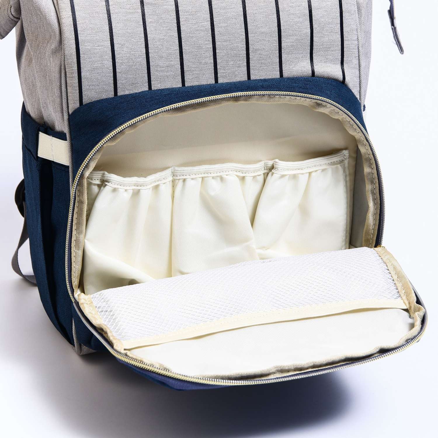 Сумка-рюкзак Sima-Land для хранения вещей малыша цвет серый/синий - фото 7