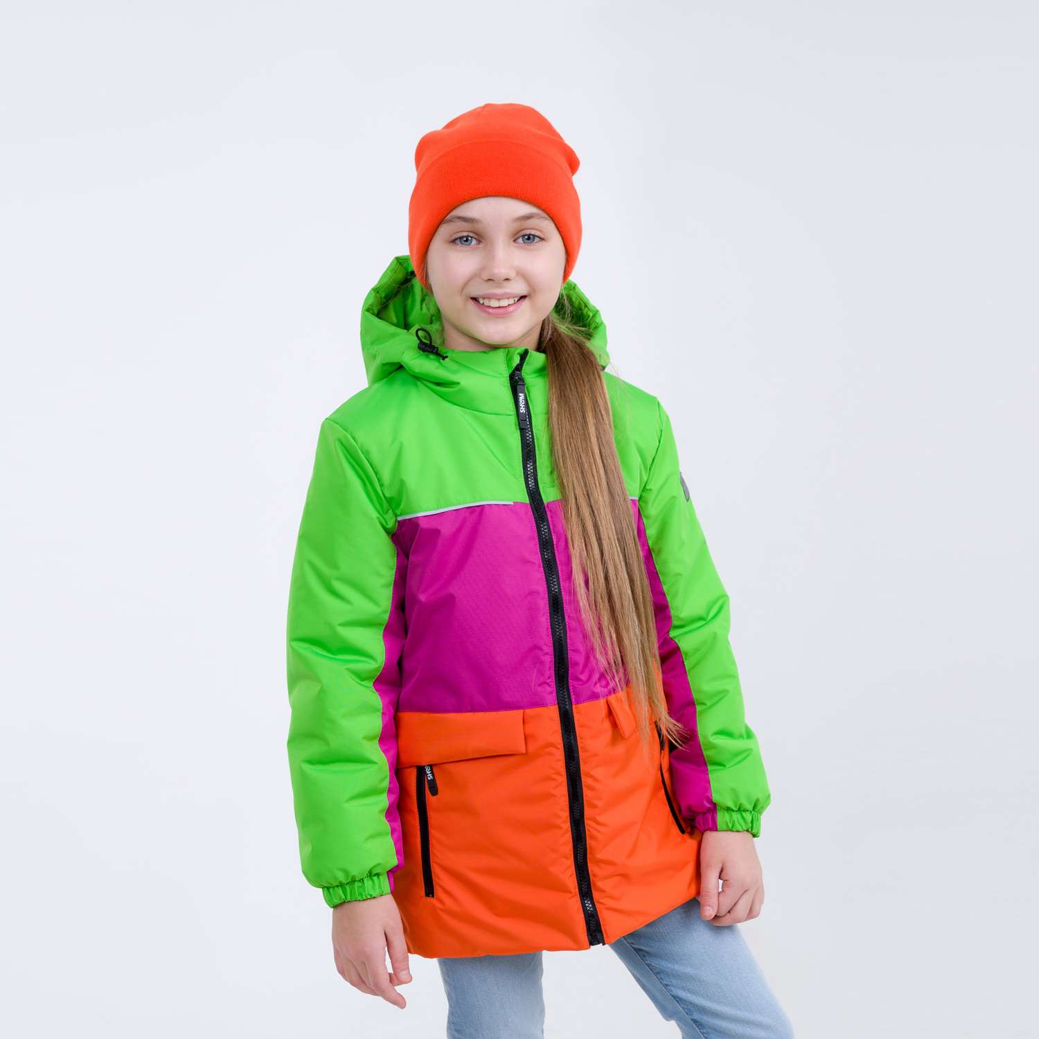 Куртка Shoom Куртка 22-024 Зеленый/темно-розовый - фото 1