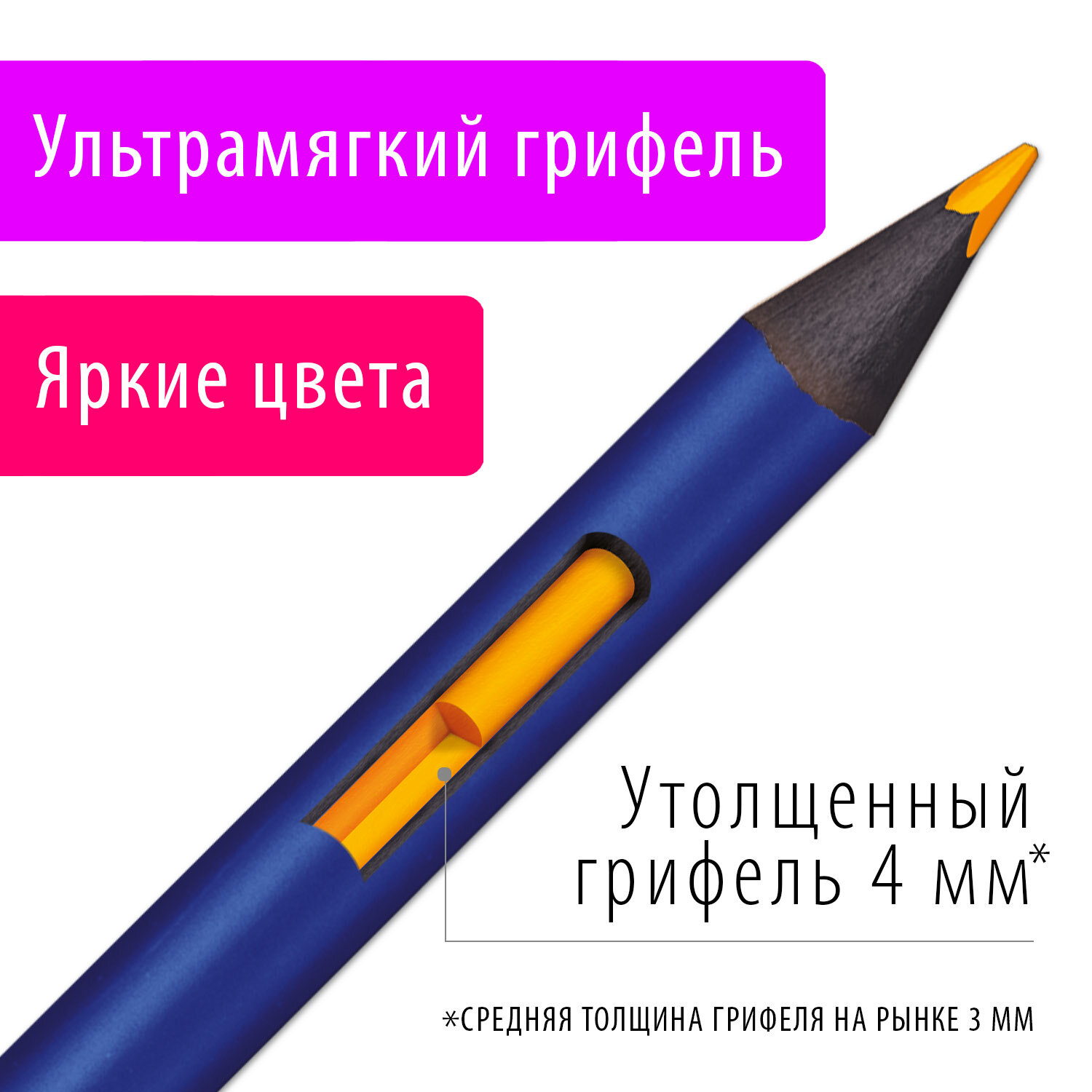 Карандаши цветные Brauberg художественные акварельные для рисования 12 цветов - фото 5