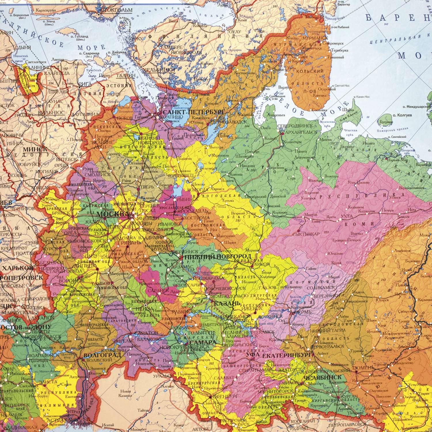 Карта Brauberg политико-административная 101х70 см 1:8.5М интерактивная в тубусе - фото 8