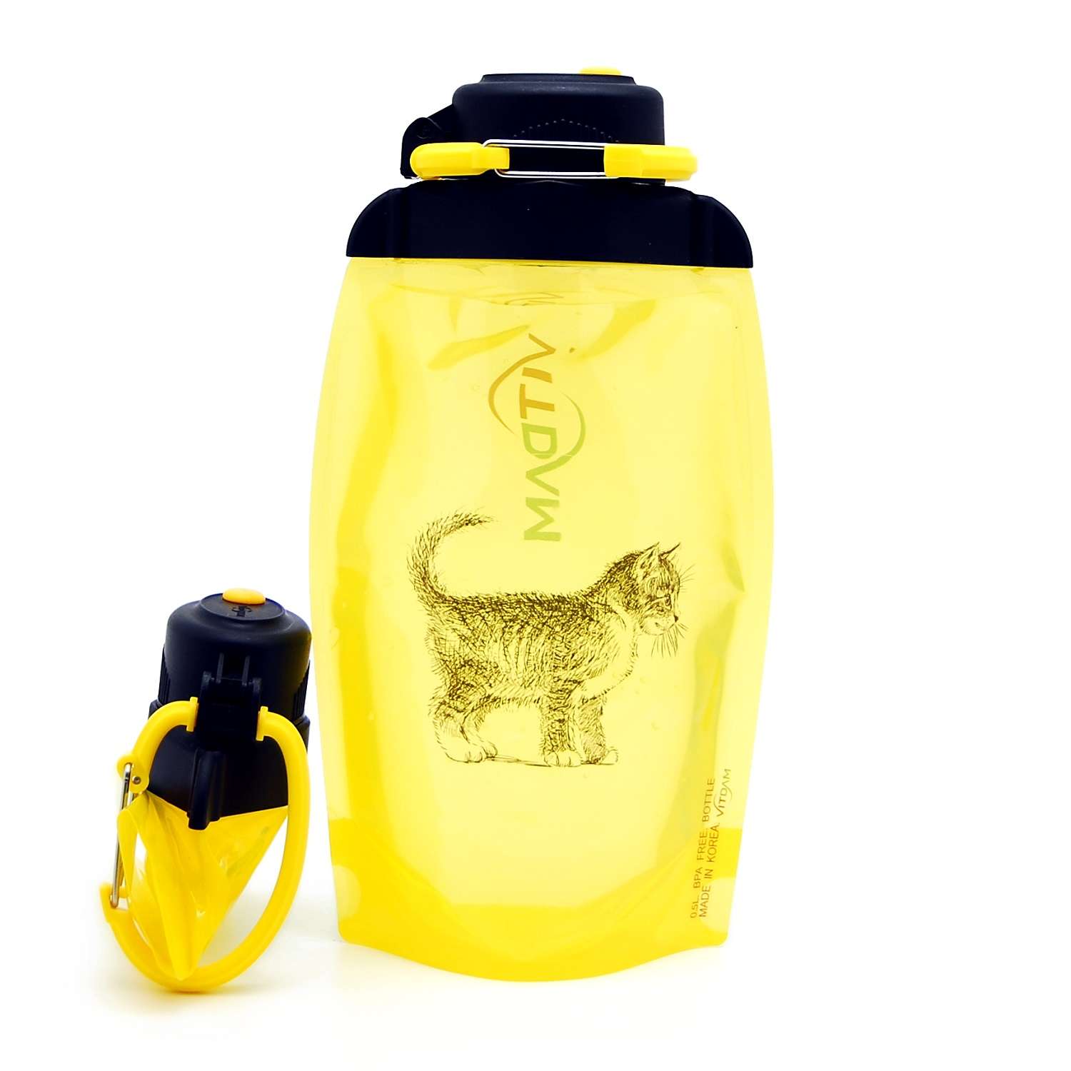 Бутылка для воды складная VITDAM желтая 500мл B050YES 611 - фото 2