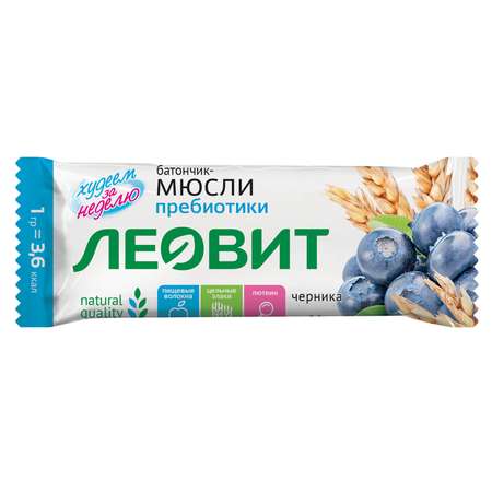 Батончик Леовит Худеем за неделю мюсли с черникой и лютеином 30г