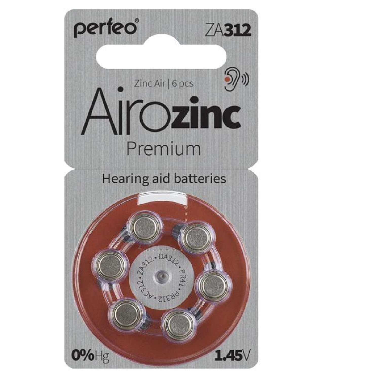 Батарейки Perfeo Za312 6bl Airozinc Premium 6 штук - фото 1