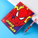 Канцелярский набор Marvel блокнот А6 ручка наклейки Человек-Паук