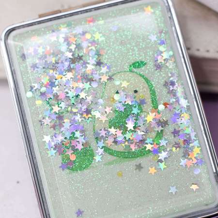 Зеркало карманное iLikeGift Sparkles avocado three с увеличением