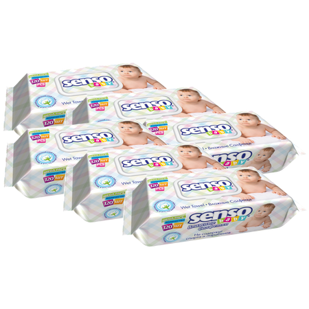 Влажные салфетки детские SENSO BABY 6 упаковок по 120 шт