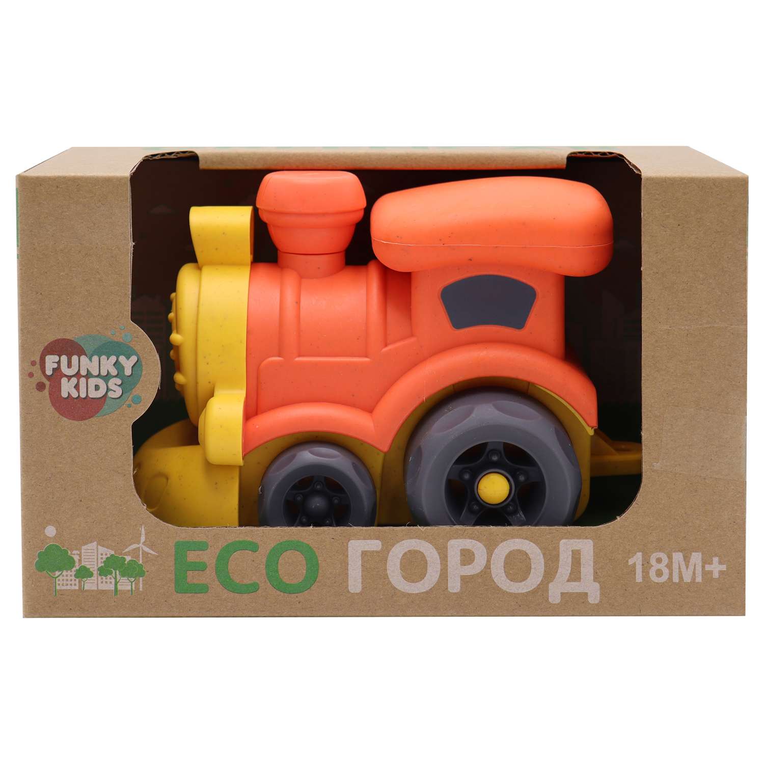 Игрушка Funky Toys Эко-машинка поезд Оранжевый 16 см FT0416349-1 - фото 2