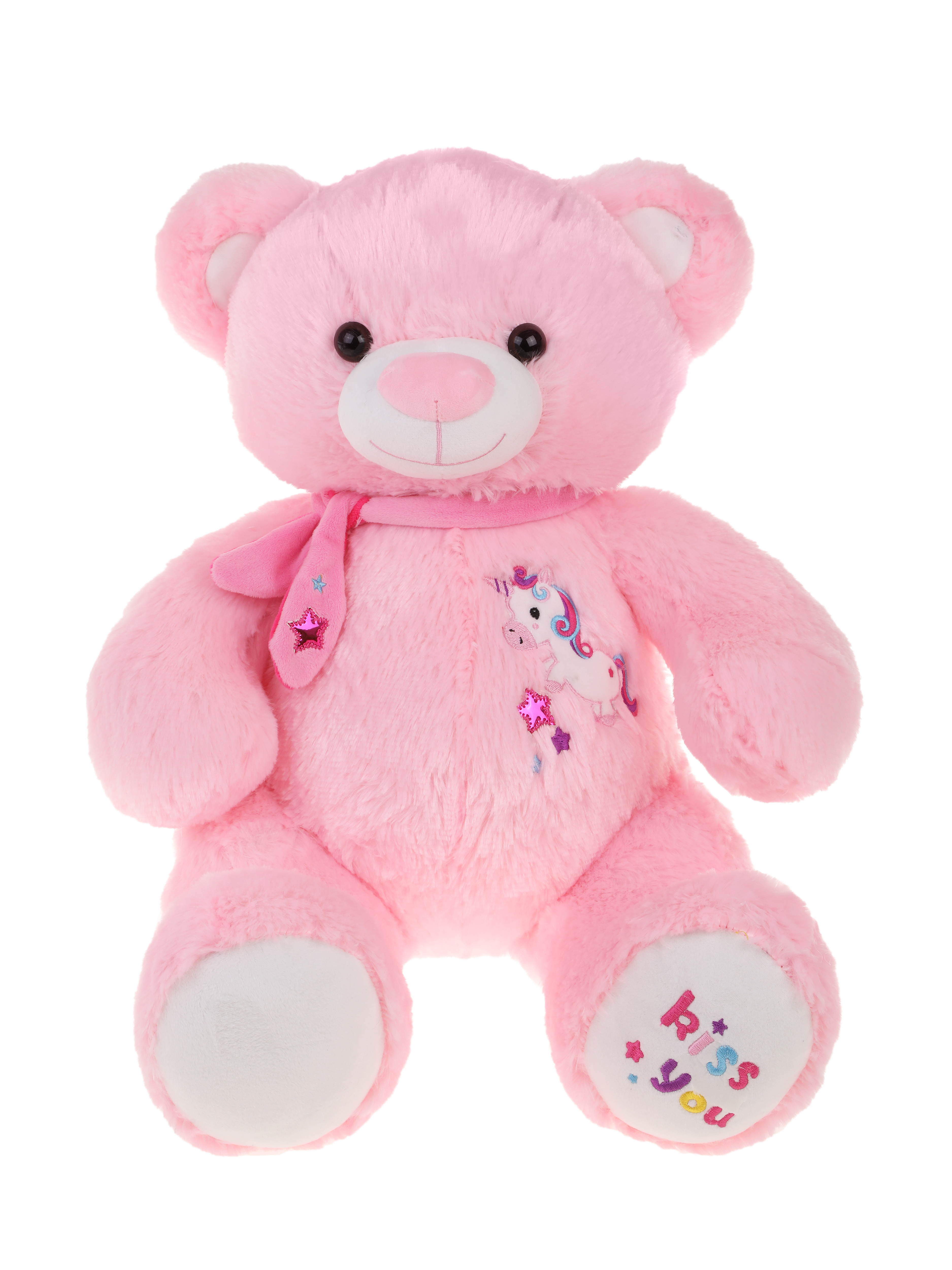 Мягкая игрушка Fluffy Family Мишка Единорог 40 см розовый - фото 1