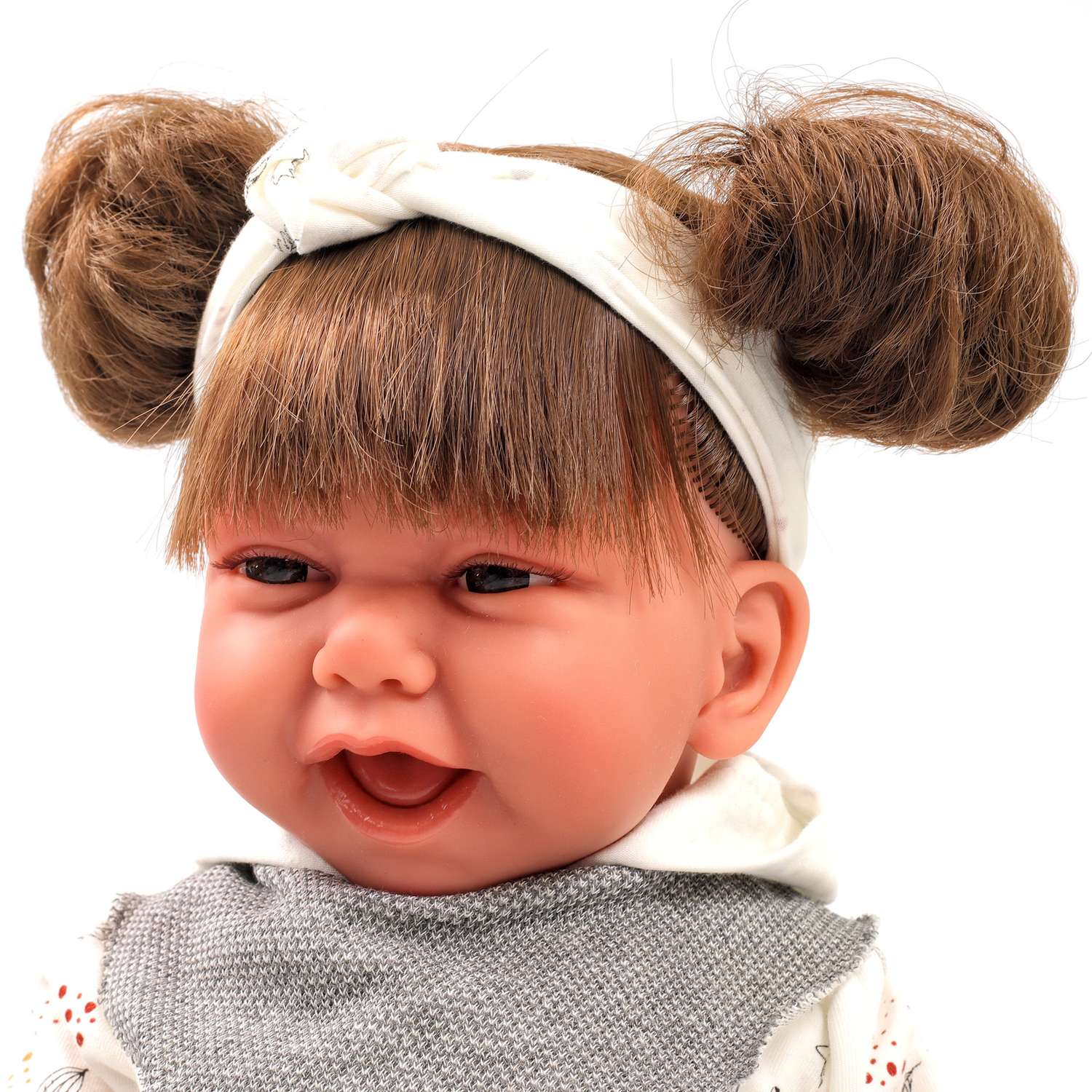 Кукла младенец Antonio Juan Ребека в сером 40 см мягконабивная 3390G - фото 11