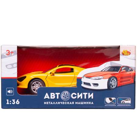 Автомобиль Abtoys АвтоСити 1:36 желтый