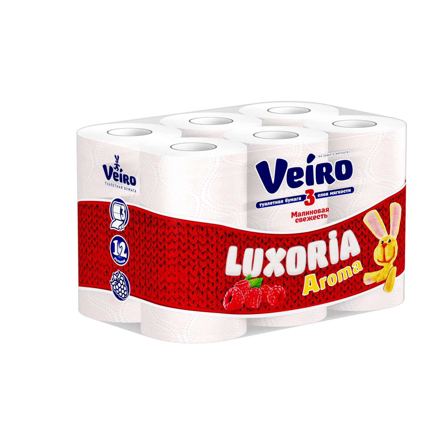 Туалетная бумага Veiro Luxoria Aroma Малиновая свежесть 3слоя/12рулонов - фото 3