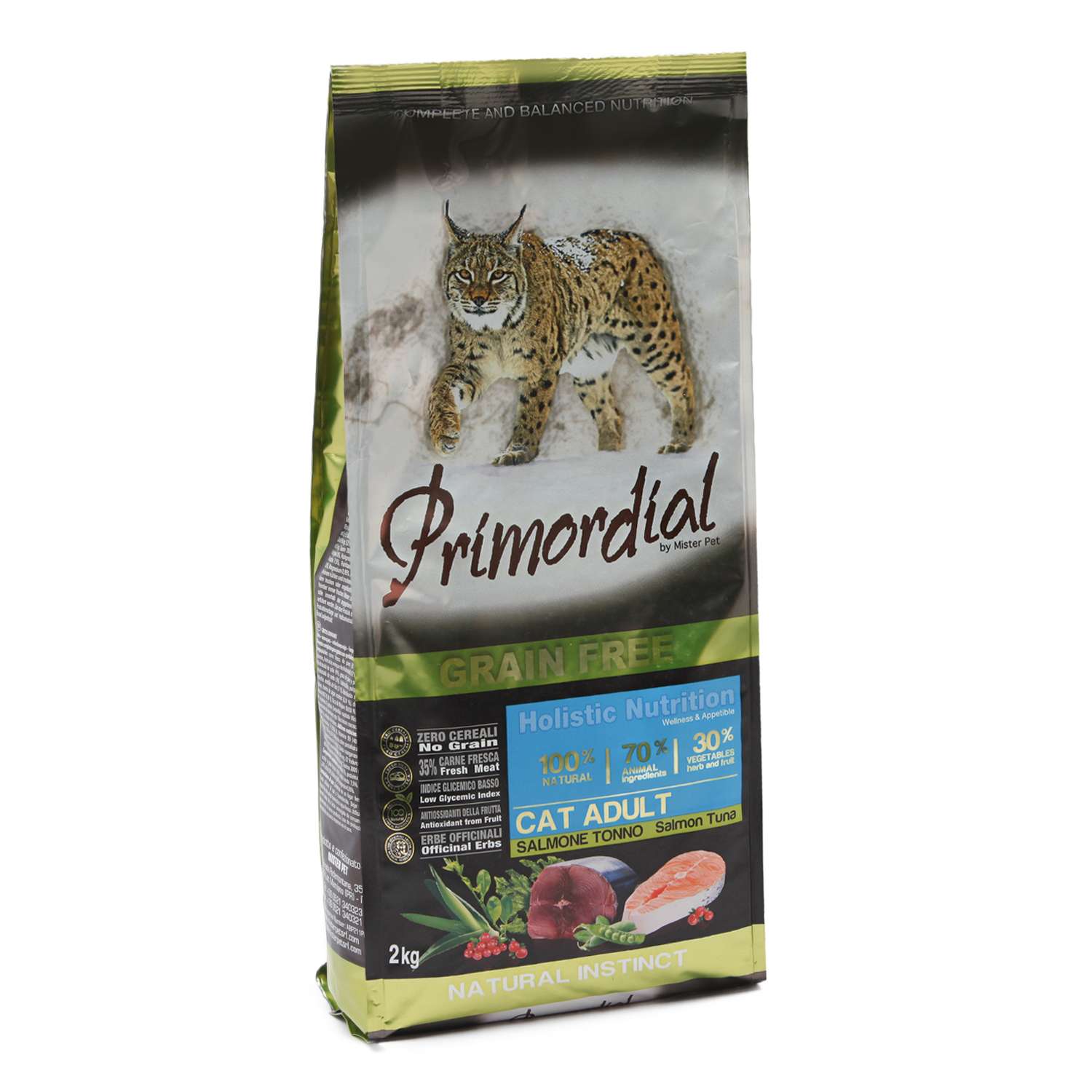 Корм сухой для кошек Primordial 2кг беззерновой лосось-тунец - фото 1