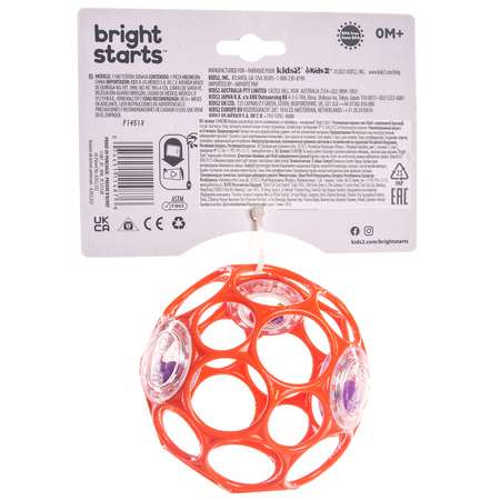 Мяч Bright Starts Oball с погремушкой Красный 11487BS