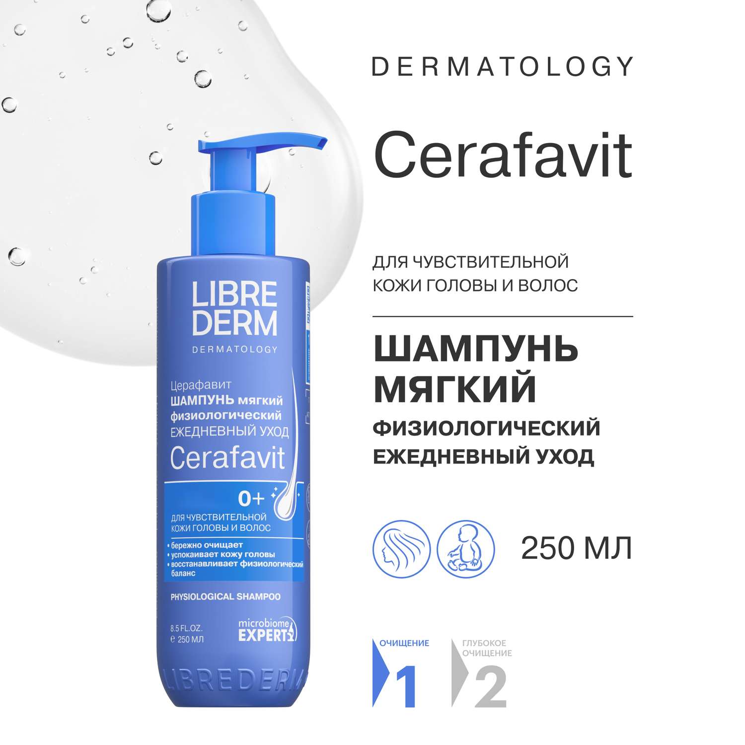 Шампунь для волос Librederm CERAFAVIT физиологический с церамидами и пребиотиком 250 мл - фото 2