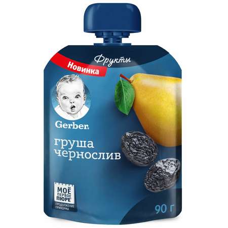 Пюре Gerber груша-чернослив 90г с 5месяцев