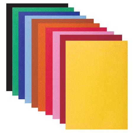 Бумага цветная Юнландия формата А5 для творчества и оформления Бархатная 10 цветов