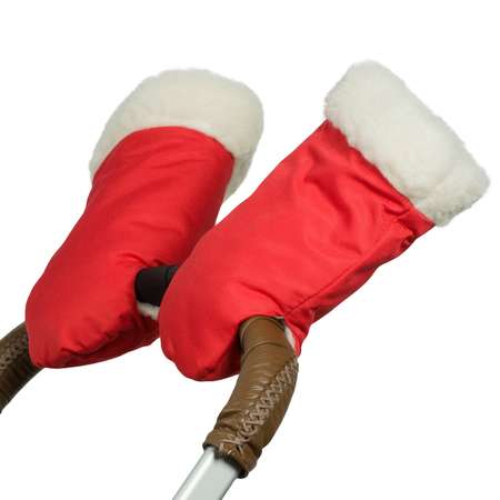 Муфта-рукавички для коляски Чудо-чадо меховая Прайм красная