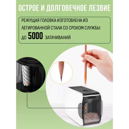 Точилка электрическая Orange Peel 1 отверстие, с контейнером, X2, цвет цвет белый