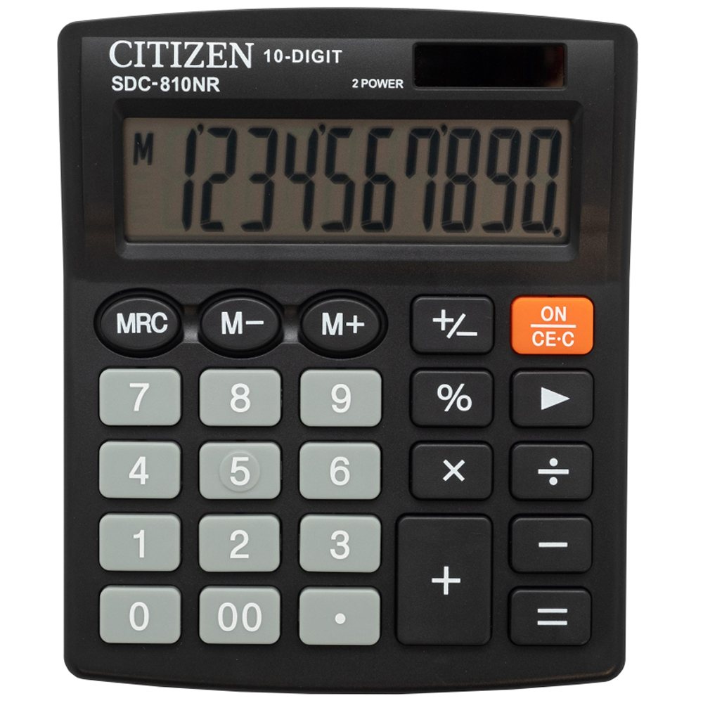 Калькулятор Citizen настольный компактный бухгалтерский SDC-810NR 10 разр. черный - фото 1