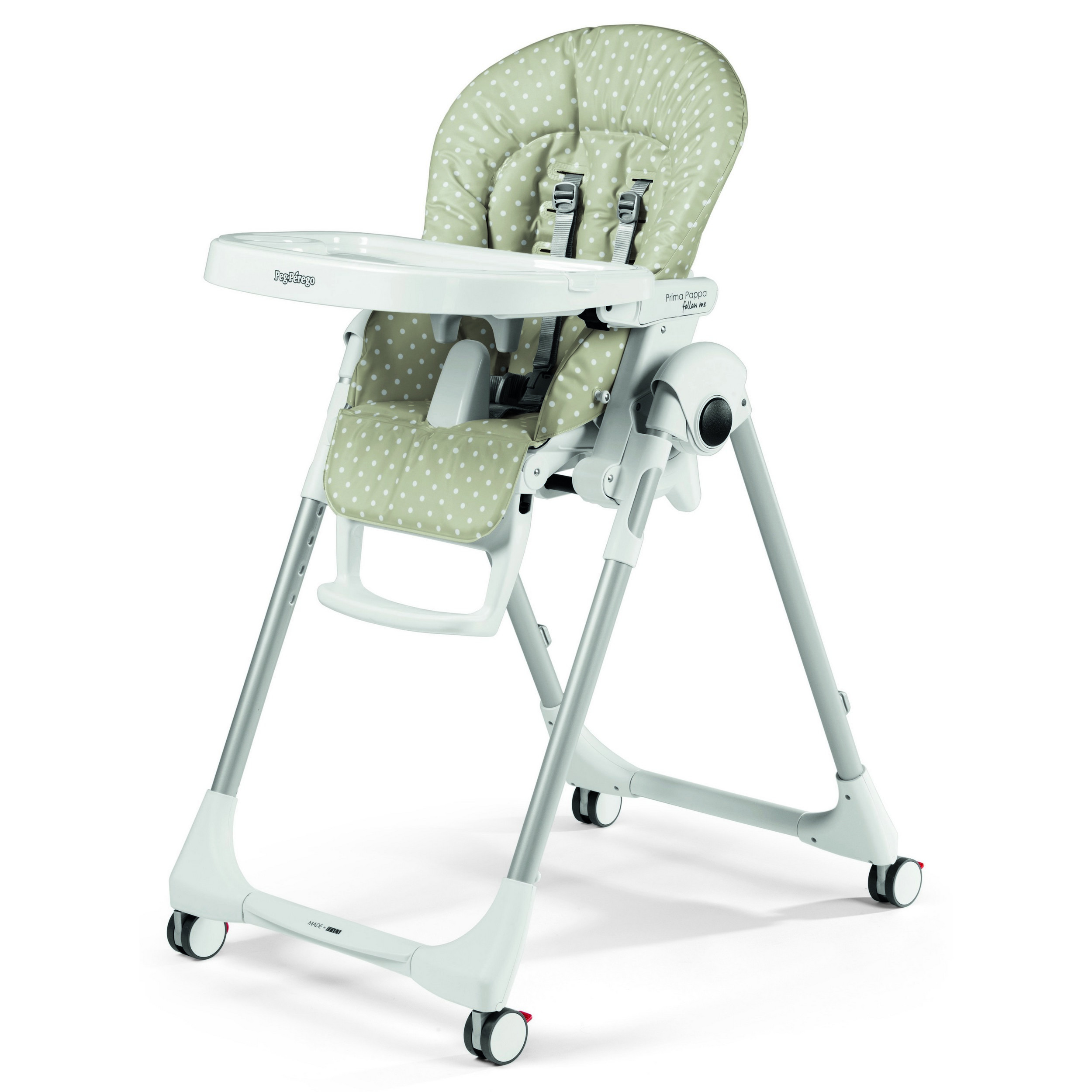 Стульчик для кормления Peg-Perego Prima Pappa Follow Me Babydot Beige - фото 1