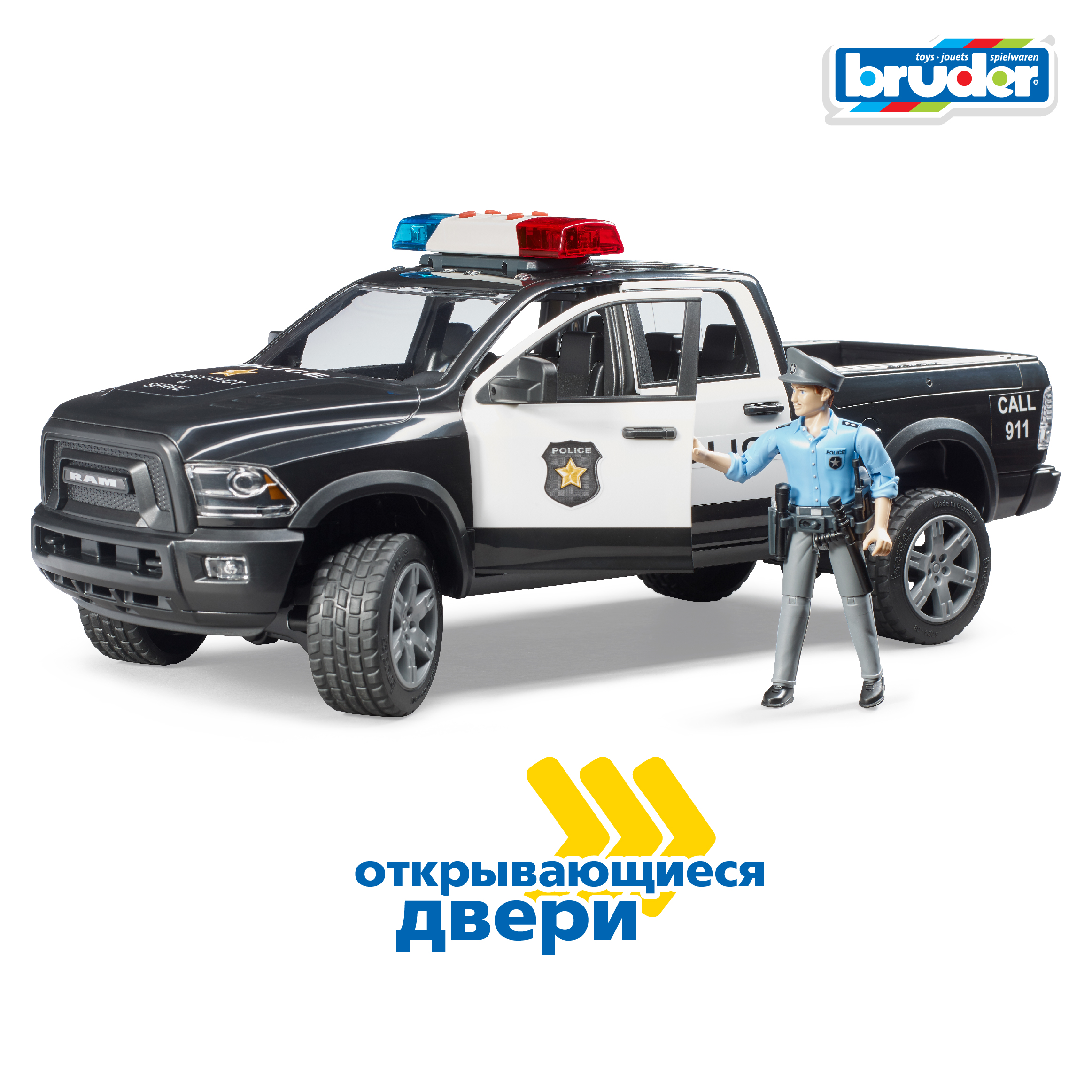 Внедорожник Bruder 1:16 фрикционный черный 02-505 - фото 3