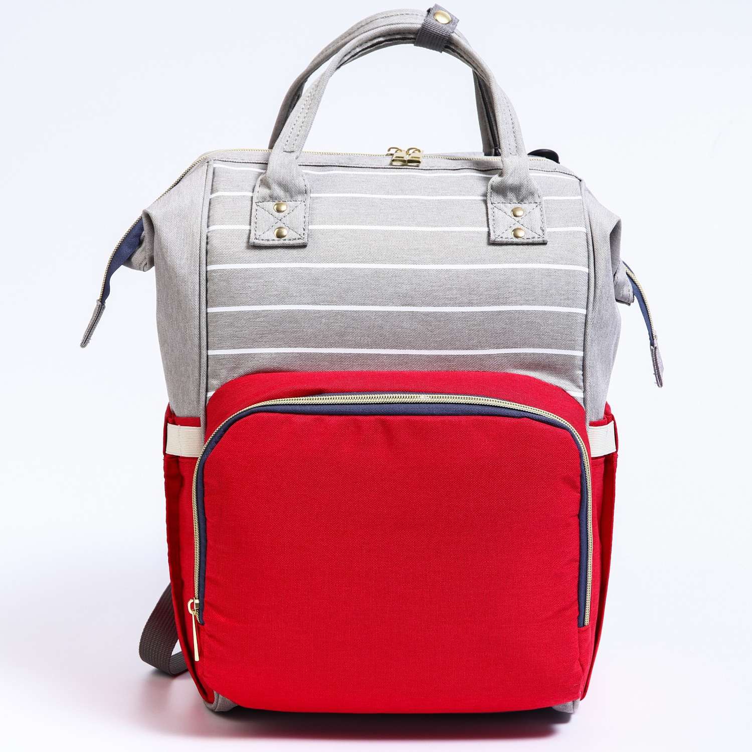 Сумка-рюкзак Sima-Land для хранения вещей малыша цвет серый/красный - фото 4