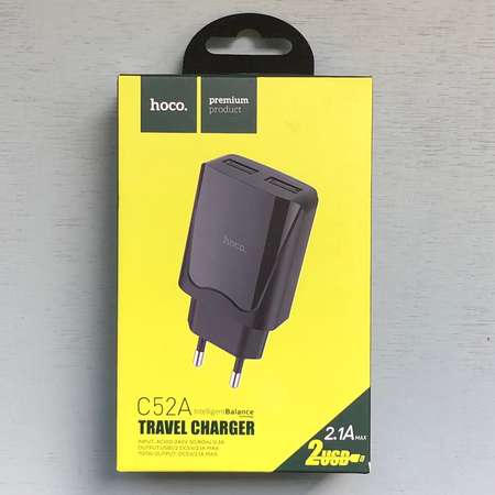 Сетевое зарядное устройство HOCO СЗУ 2-USB / 2.1A MAX /черный