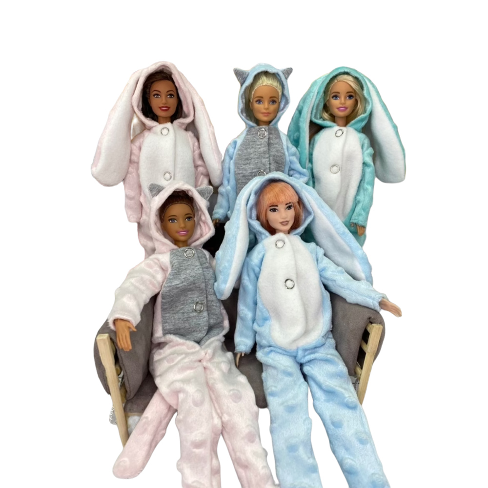Одежда для куклы Барби Ani Raam Кигуруми зайка голубая S054 - фото 4