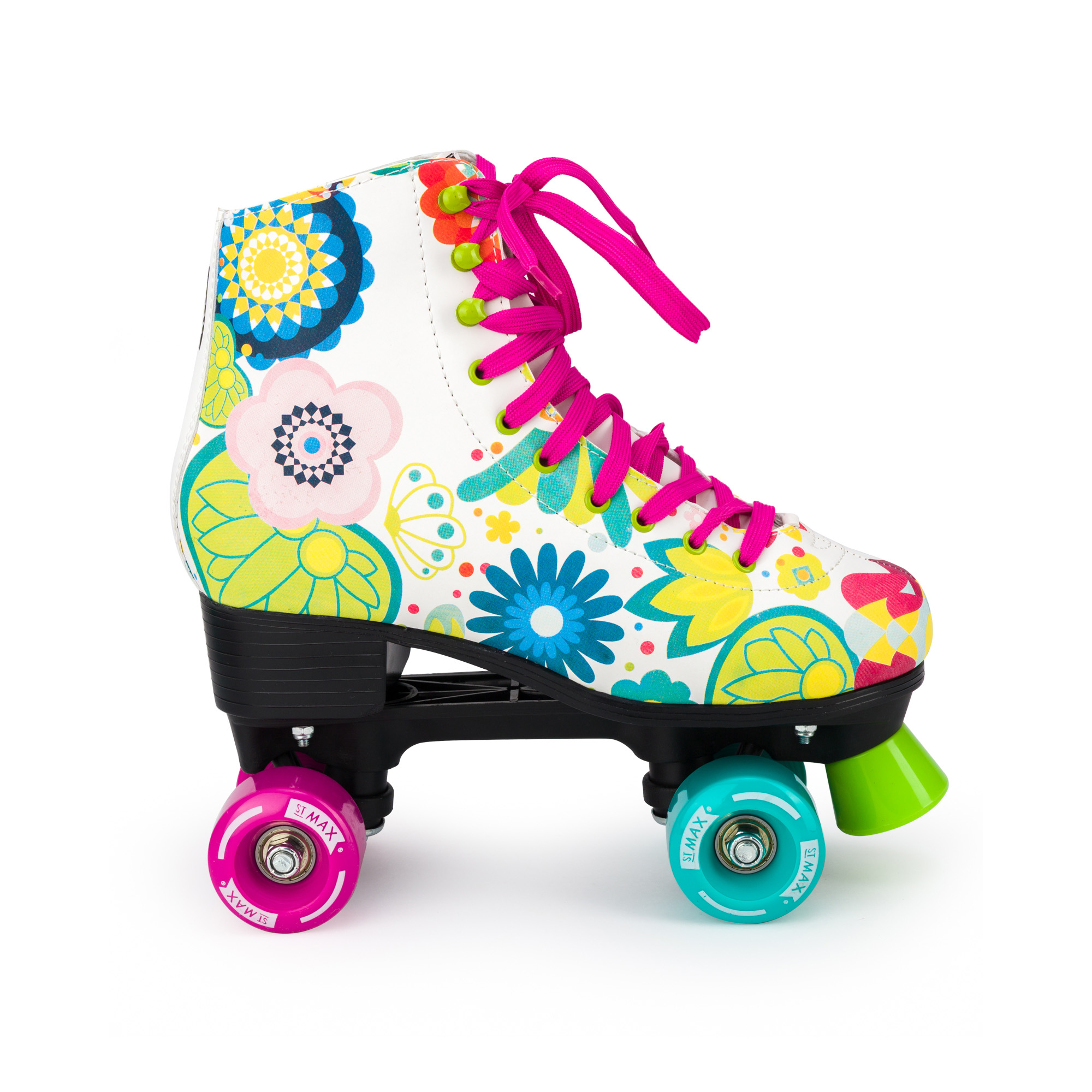 Роликовые коньки SXRide Roller skate YXSKT04FLWR36 цвет белые с цветами размер 36 - фото 2