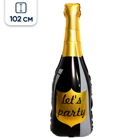 Воздушный шар Falali Бутылка шампанского Lets Party черный 102 см