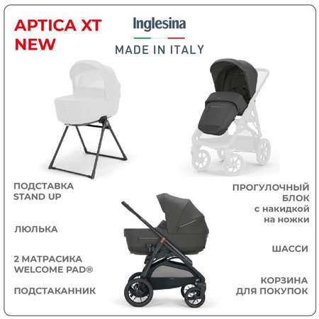 Коляска 2 в 1 INGLESINA Aptica XT New с подставкой под люльку Stand Up Magnet Grey