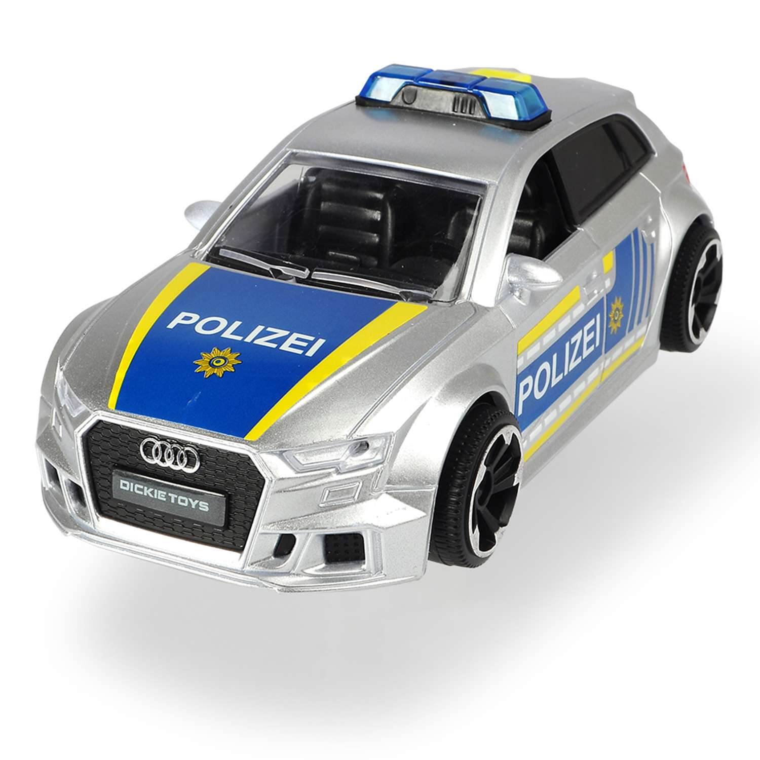 Машинка Dickie 1:32 Audi RS3 полицейская фрикционная с аксессуарами 3713011 3713011 - фото 1